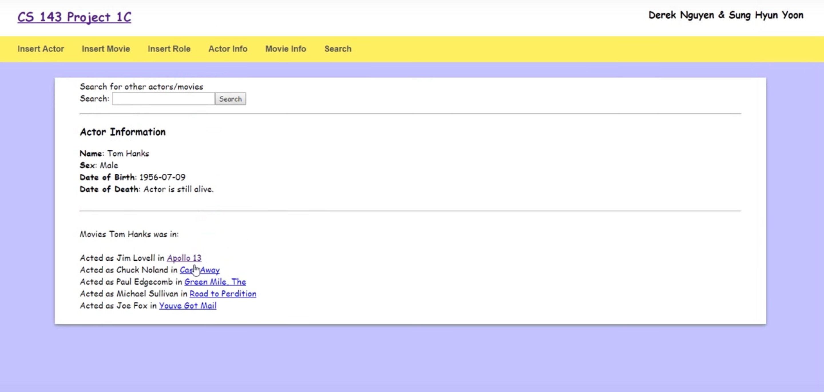 movie database webapp